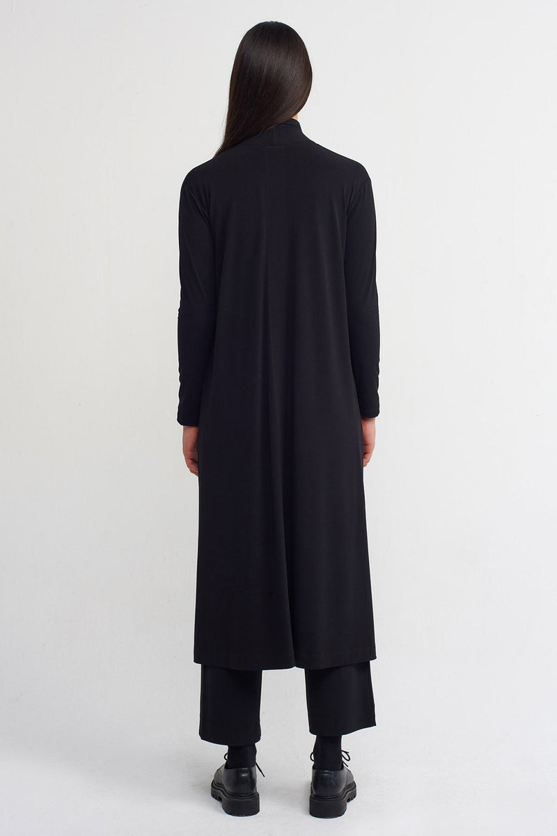 Nu Long Jersey Cardigan Black