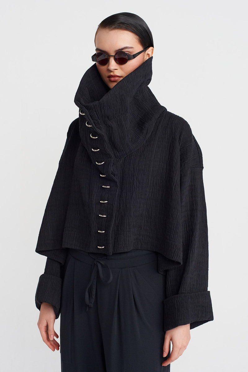 NU High Collar Jacket Black