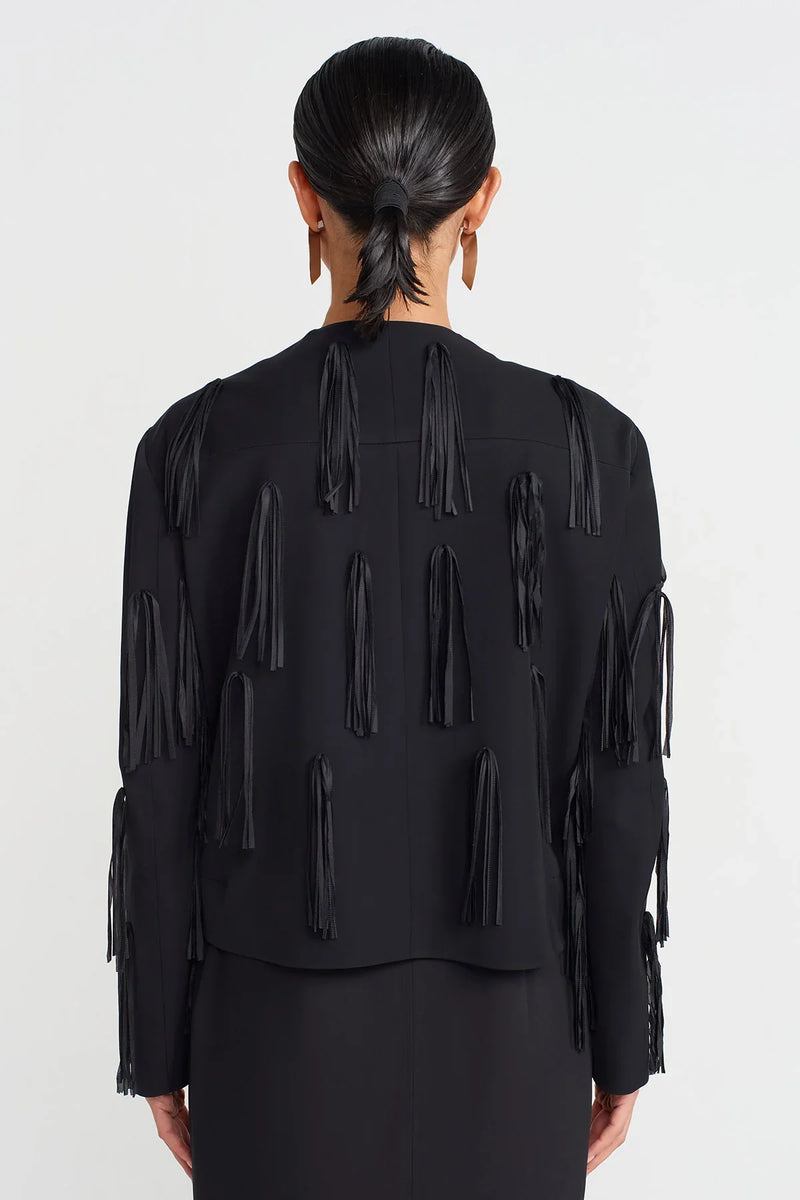 NU Tassel Short Jacket Black