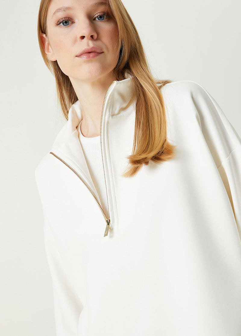 Beymen Club Half Zip Sweatshirt Ecru