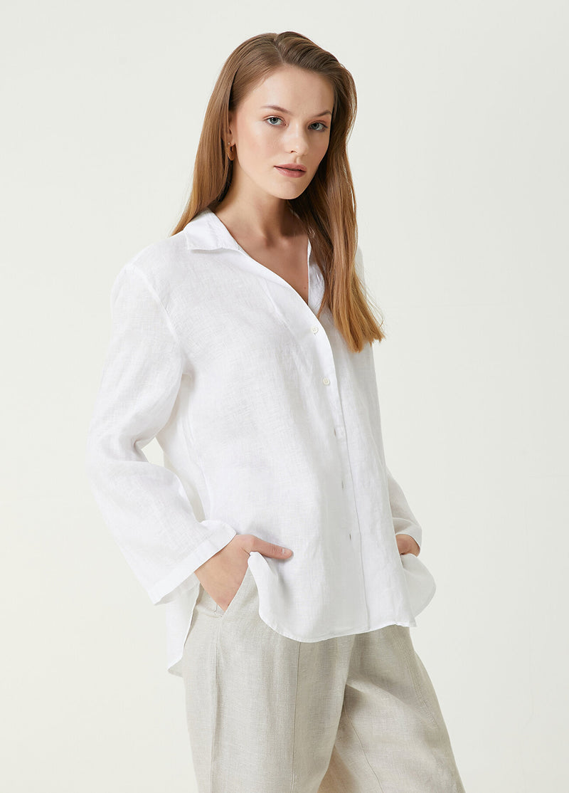 Beymen Club Solid Linen Shirt Off White