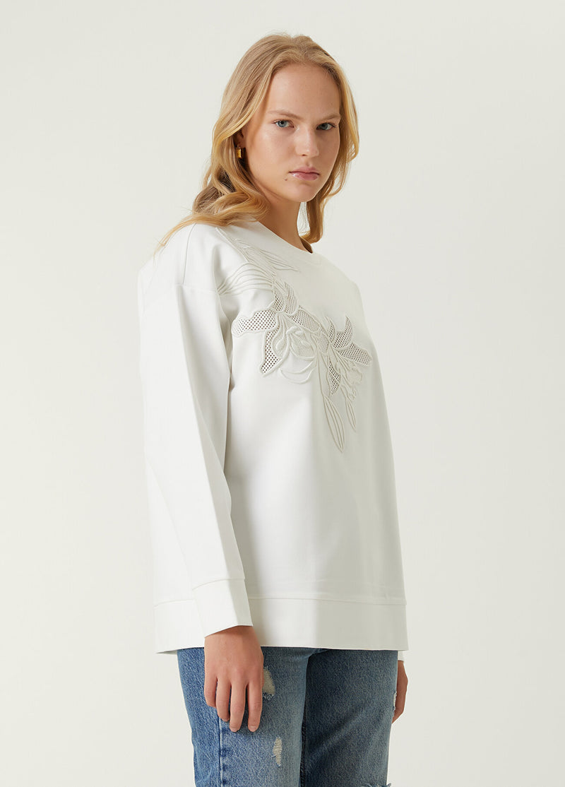 Beymen Club Lily Embroidered Sweatshirt Off White