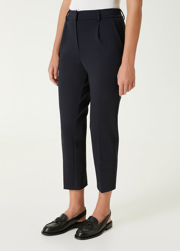 Beymen Club High Waist Pleated Detail Trousers Navy