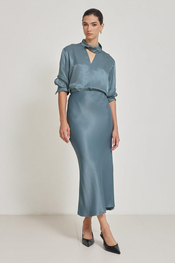 Setre Full-Cut Midi Length Skirt Light Green