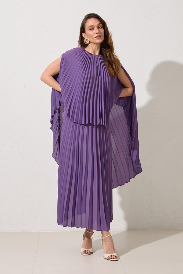 Setre Two-Piece Form Pleated Dress Purple