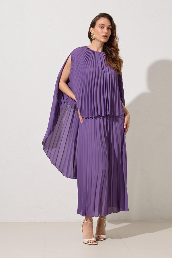 Setre Two-Piece Form Pleated Dress Purple