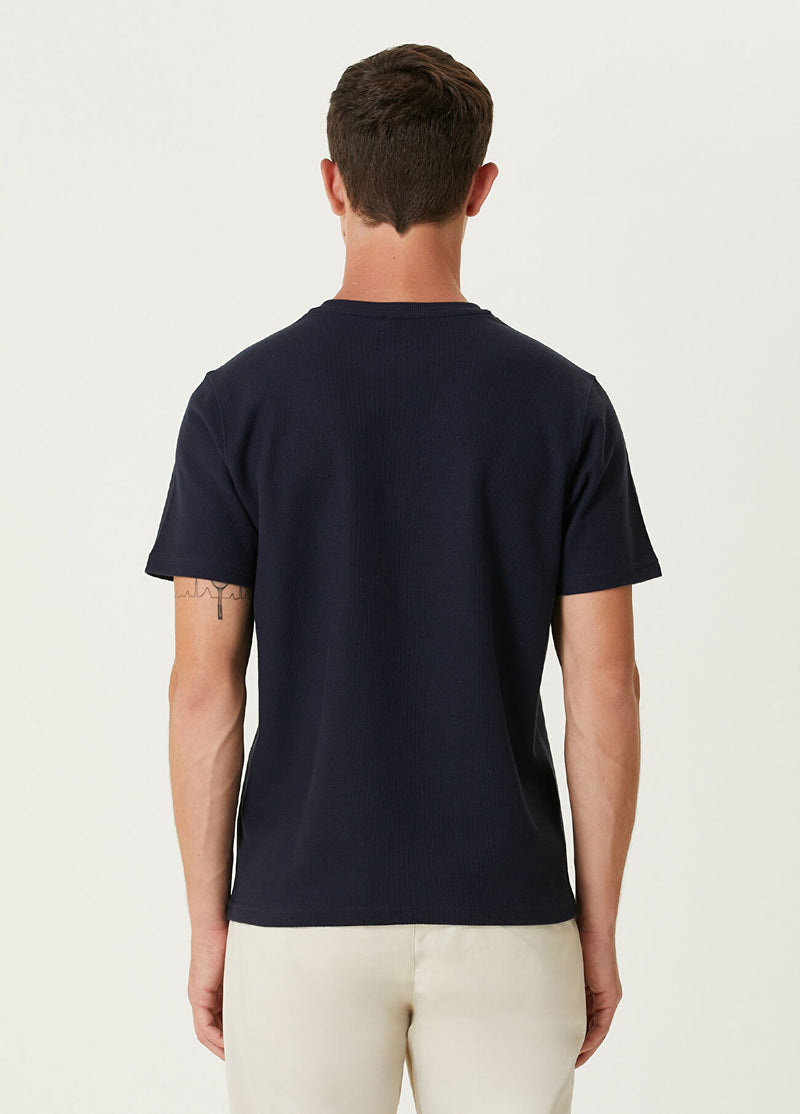 Beymen Club Men Logo Embroidery Detailed T-Shirt Navy