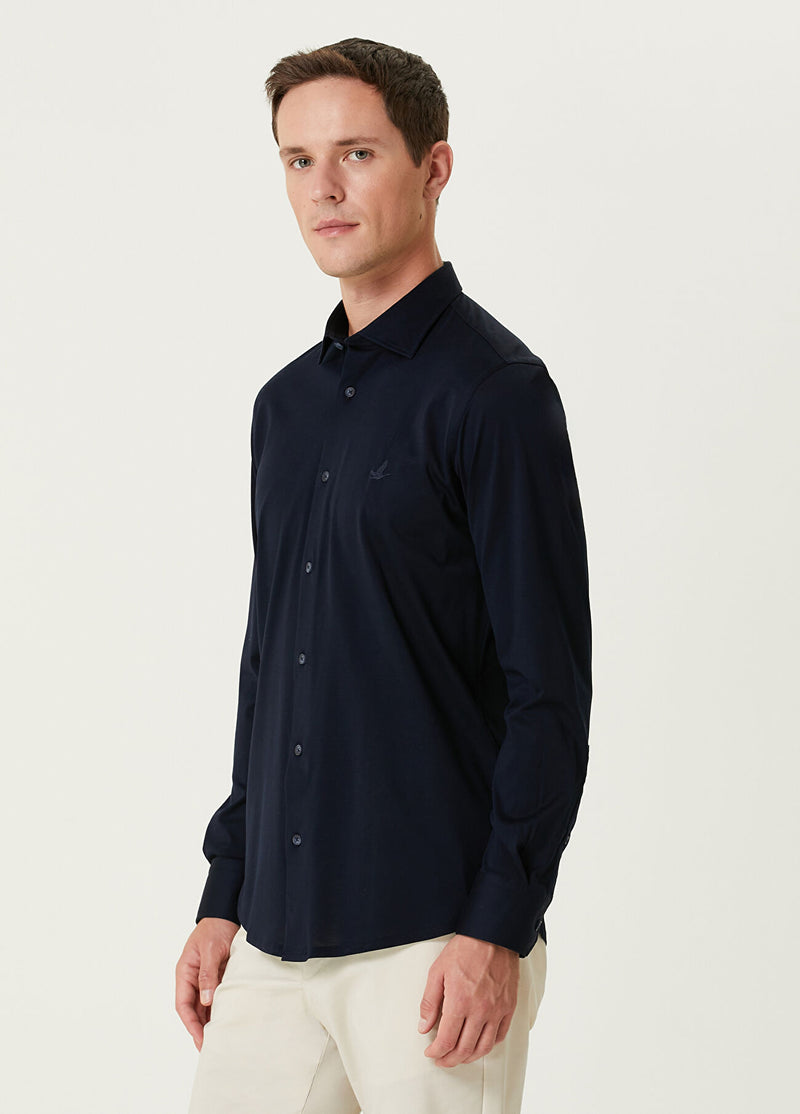 Beymen Club Men Slim Fit Stretch Supreme Shirt Navy