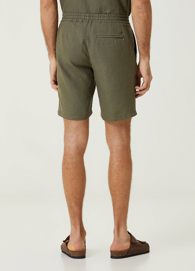 Beymen Club Waist Corded Linen Shorts Khaki