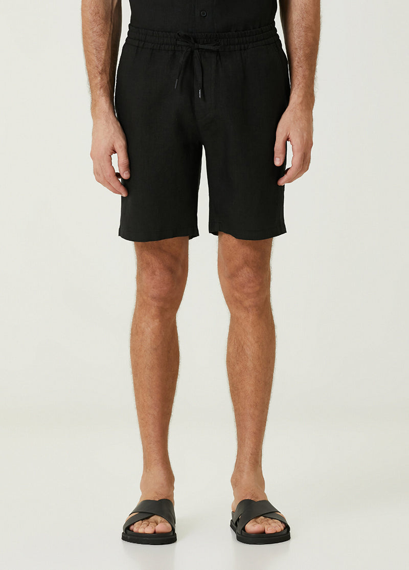 Beymen Club Waist Cord Linen Shorts Black