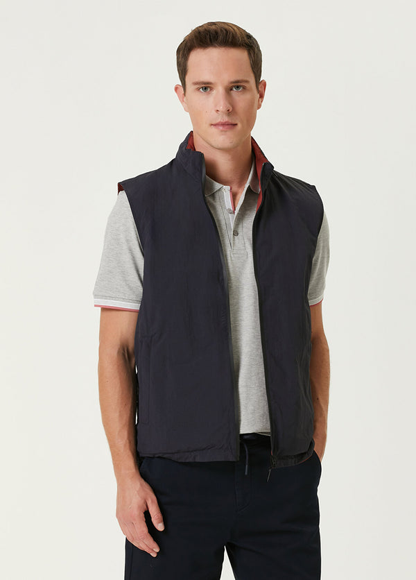 Beymen Club Reversible Zipped Up Vest Dark Navy