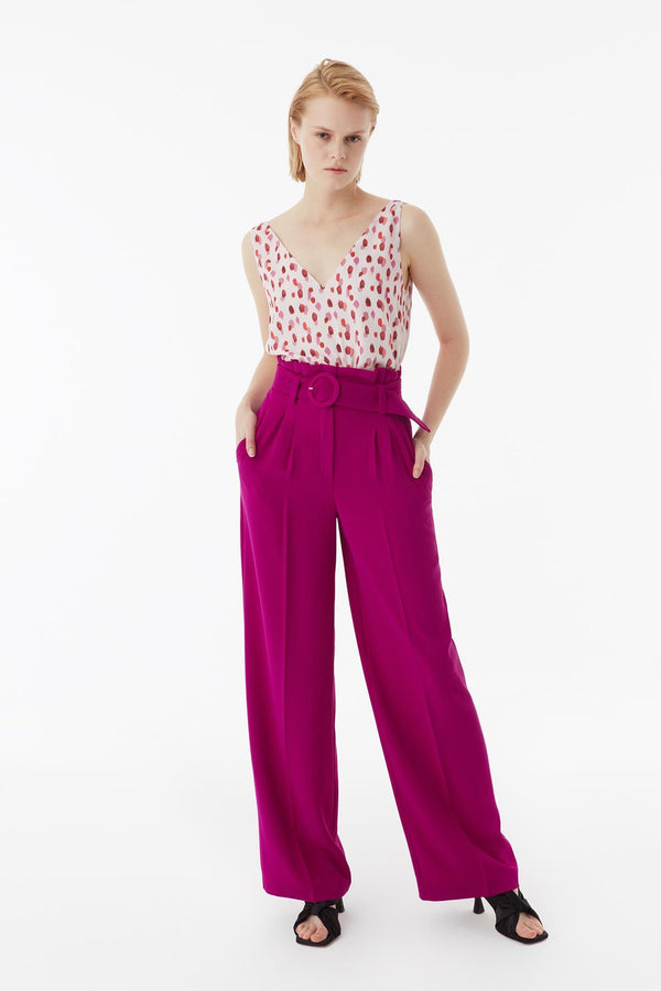 Exquise Trouser+Belt Pink - Wardrobe Fashion