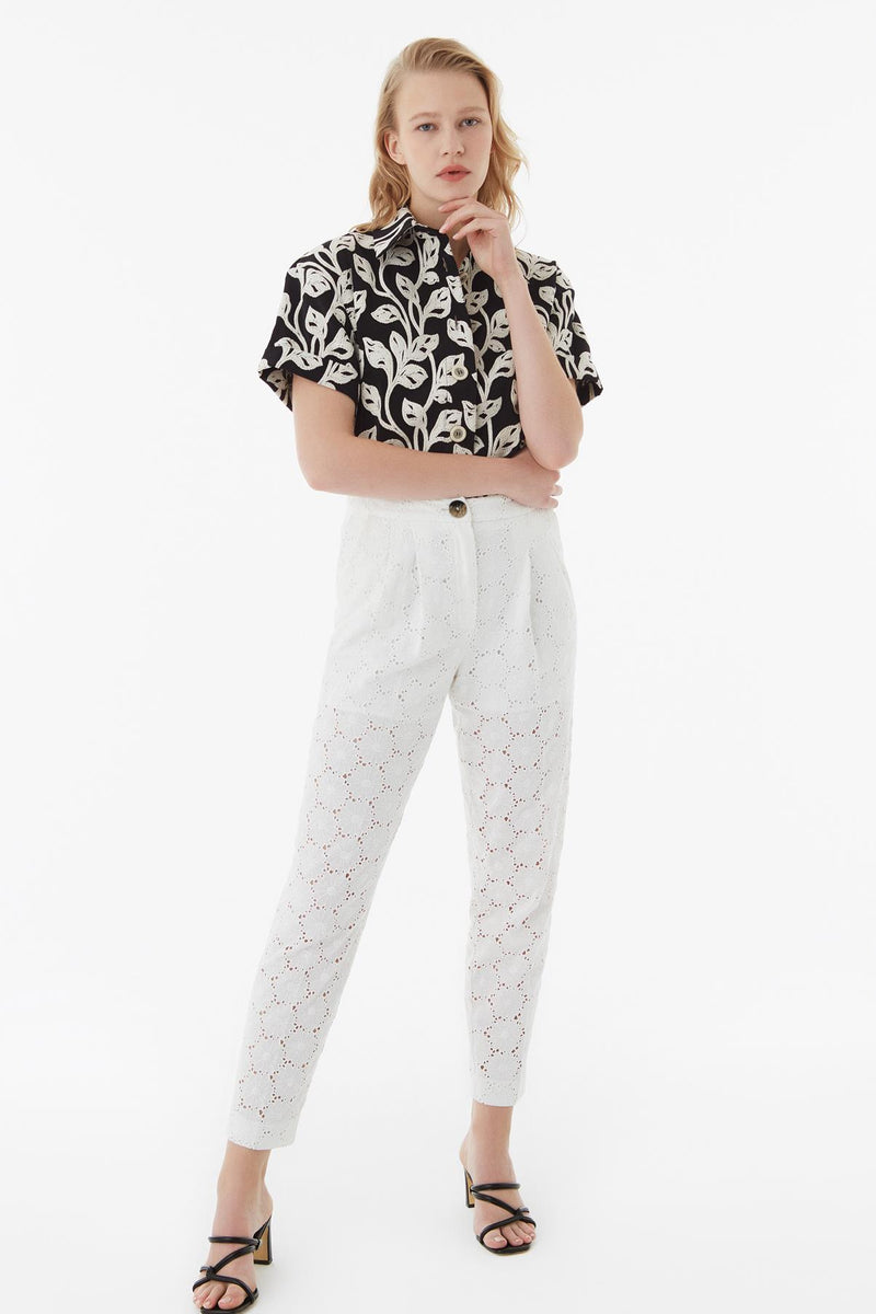 Exquise Trouser Embroied Off White