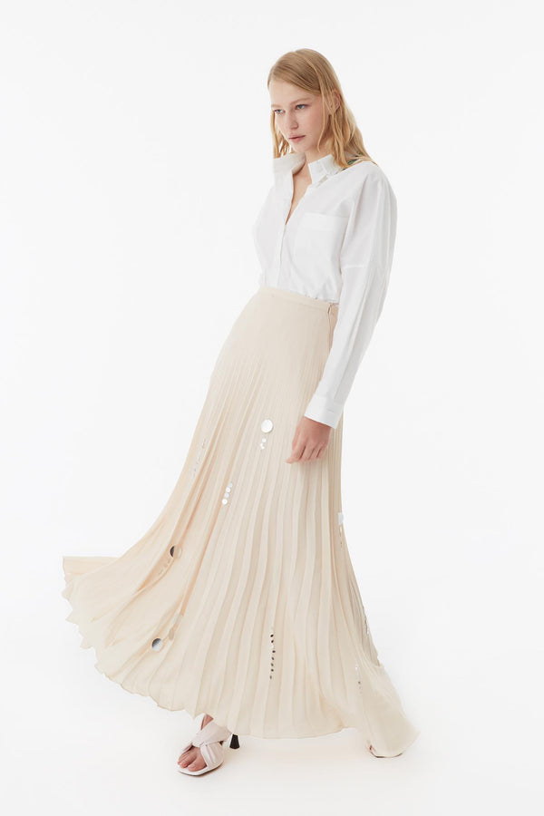 Exquise Skirt Full Lace Beige - Wardrobe Fashion