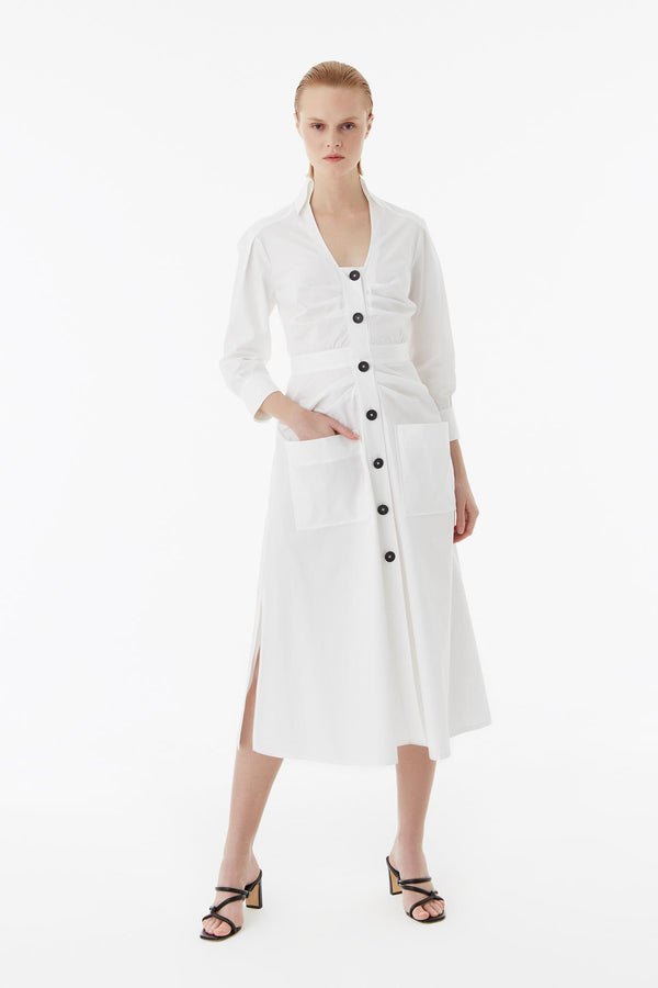 Exquise Dress Shirt Button L/S Off White - Wardrobe Fashion