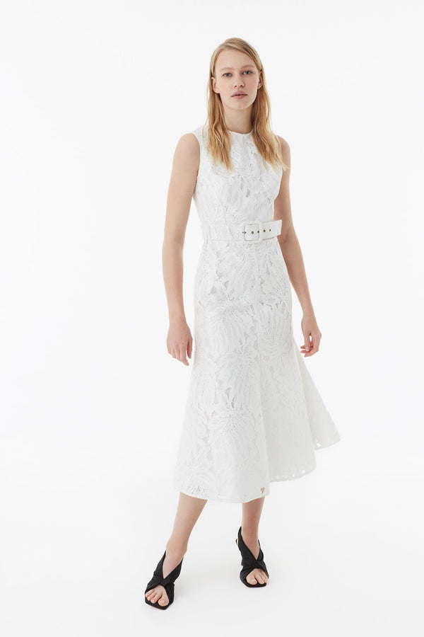 Exquise Dress Full Embroied N/ White - Wardrobe Fashion