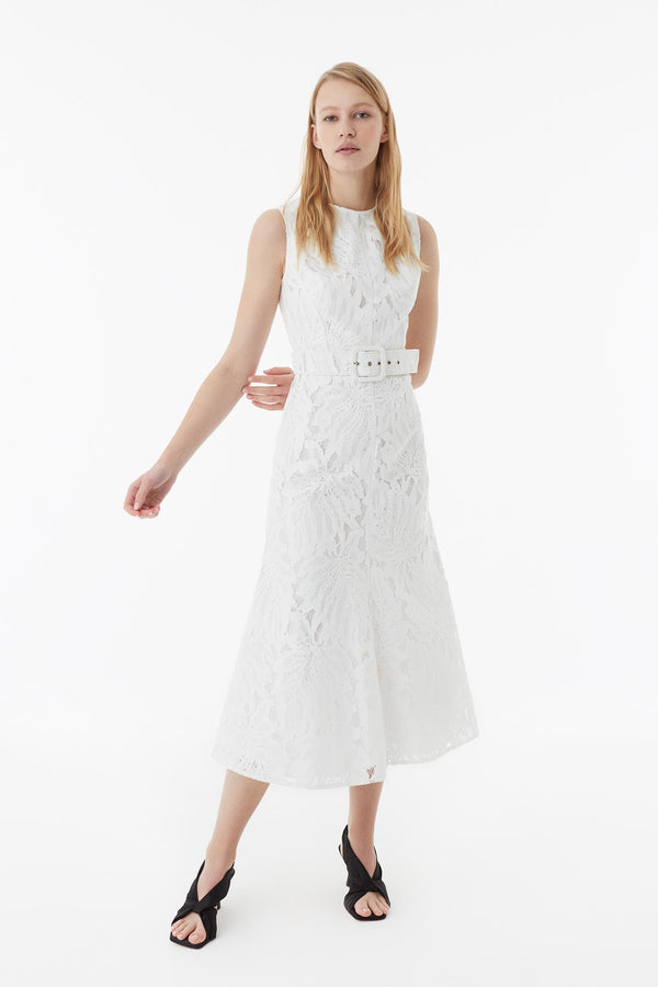 Exquise Dress Full Embroied N/ White - Wardrobe Fashion