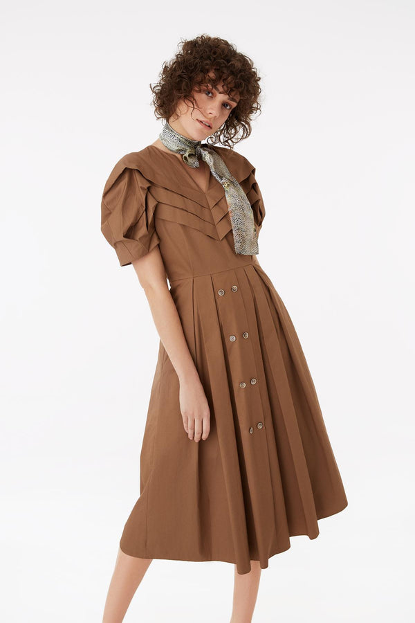 Exquise Dress Brown - Wardrobe Fashion