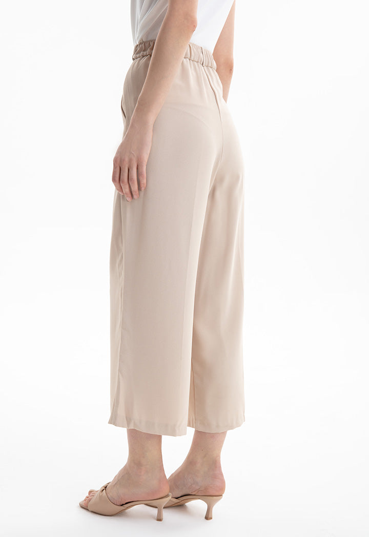 Choice Solid Palazzo Trouser Beige