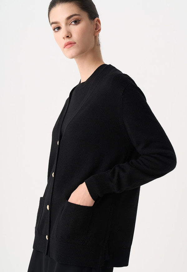 Choice Cardigan With Button Accessories Black