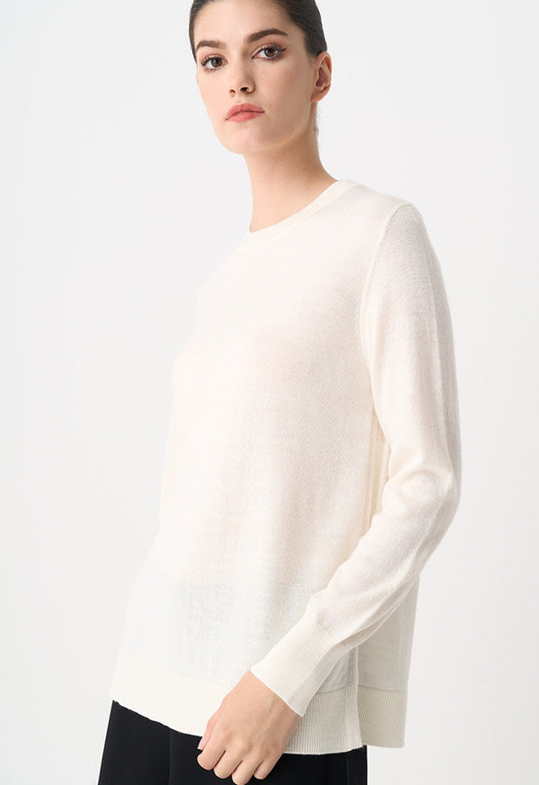 Choice Solid Long Sleeve Sweatshirt Cream