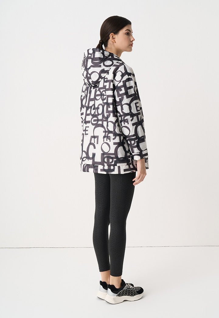 Choice Quilted Printed Monogram Jacket Black/Cream