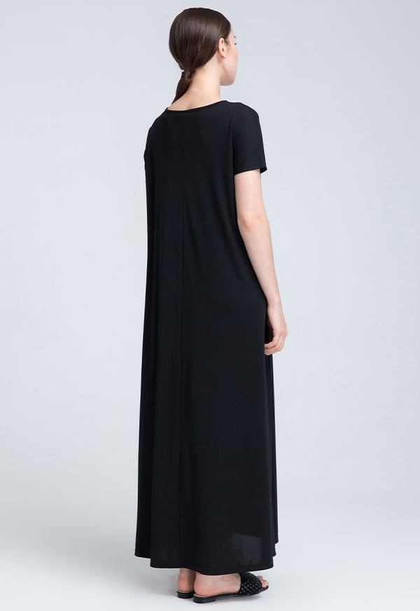 Choice Short Sleeve Maxi Dress Black