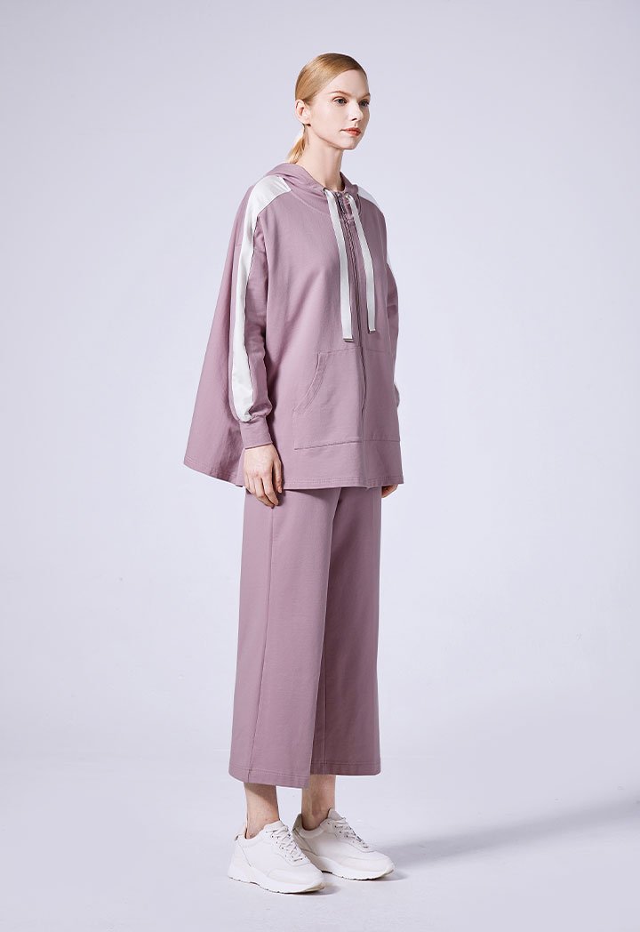 Choice Long Sleeve Hoodied Jacket Light Lilac-Offwhite