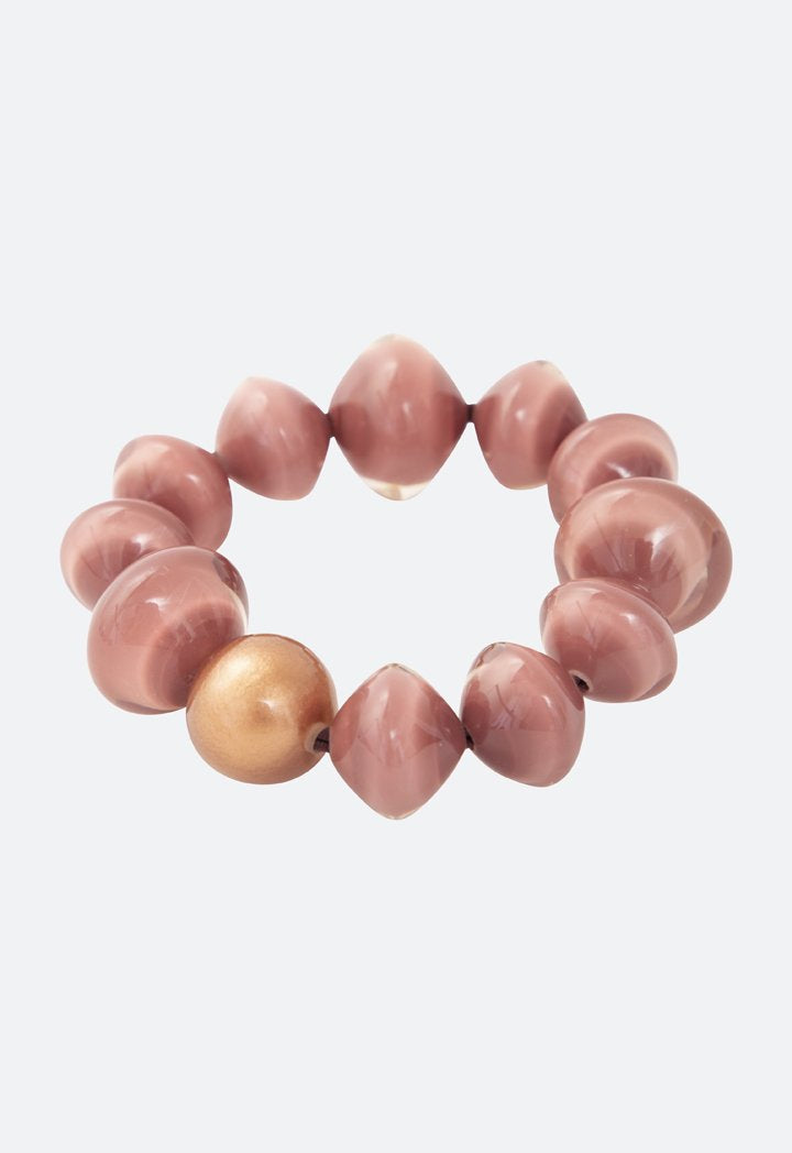 Choice Bicone Shape Beads Bracelet Pink - Wardrobe Fashion