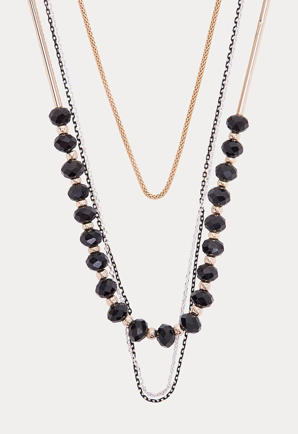 Choice Mixed Multi Chain Necklace Black - Wardrobe Fashion