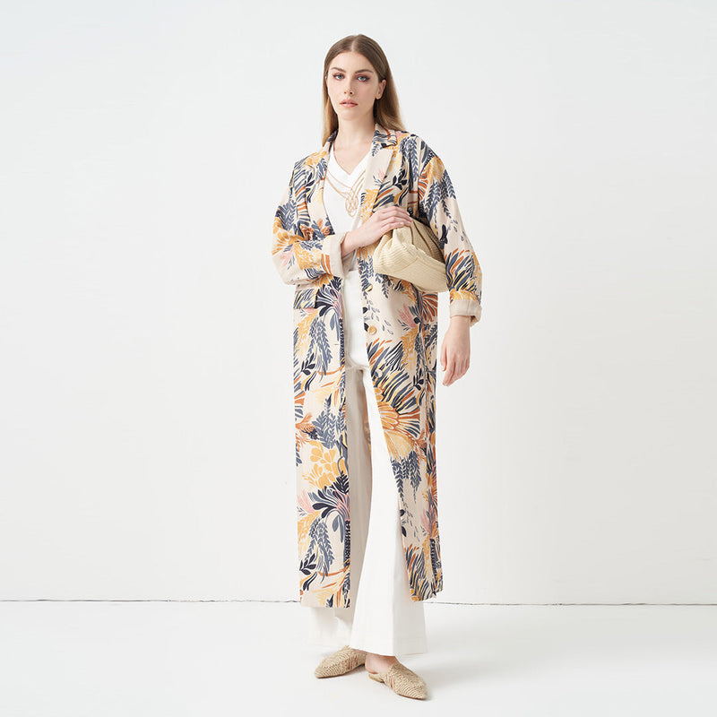 Choice Allover Printed Outerwear Yellow Print