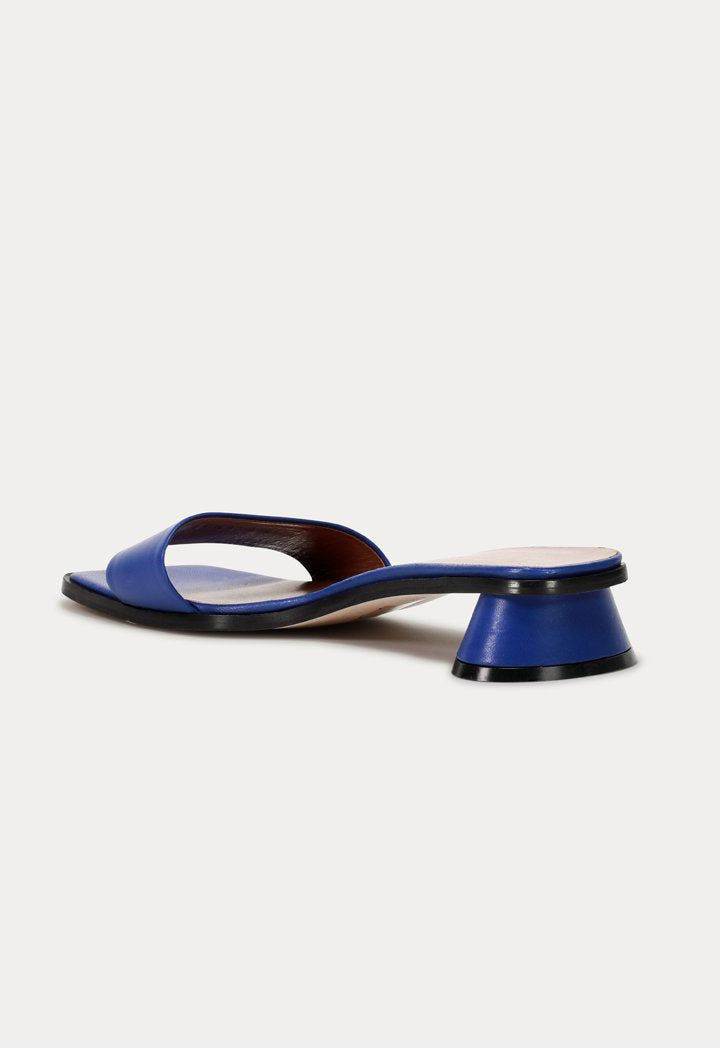 Choice Oval Heel Single Strap Sandals Blue - Wardrobe Fashion