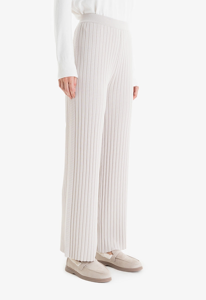 Choice Trousers With Striped Pattern  Beige