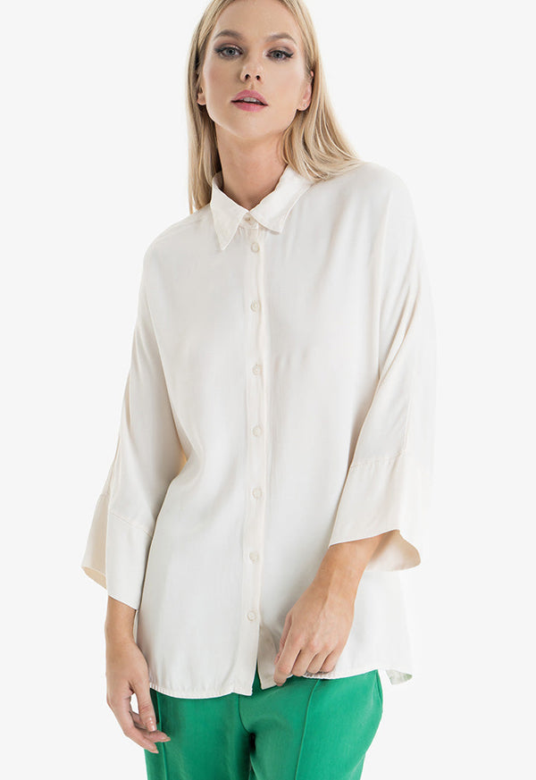 Choice Solid Oversize Shirt Offwhite