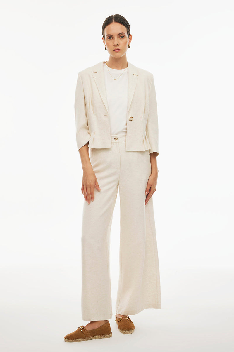 Perspective  Long High Rise Pants Beige