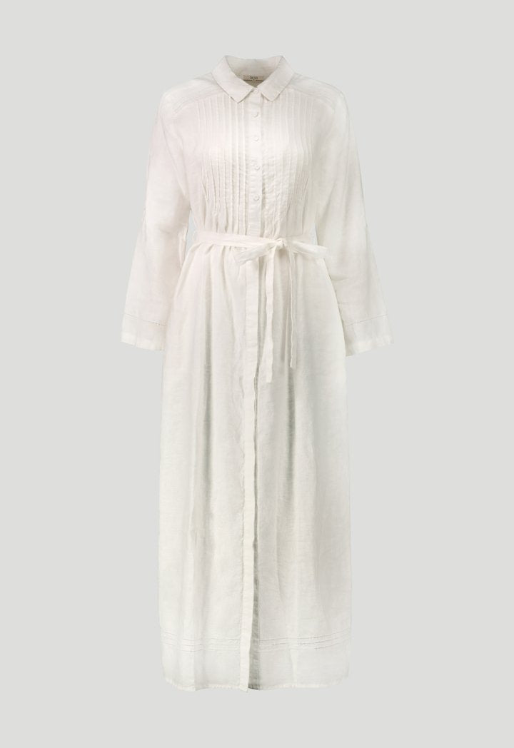 Choice Pintuck Detailed Shirt Dress Off White - Wardrobe Fashion