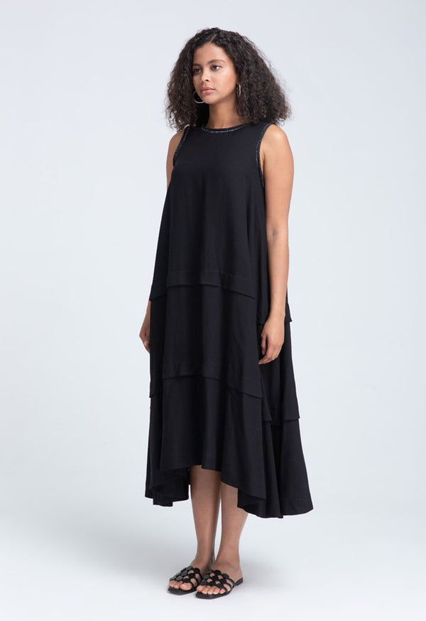 Choice Sleeveless Midi Dress Black