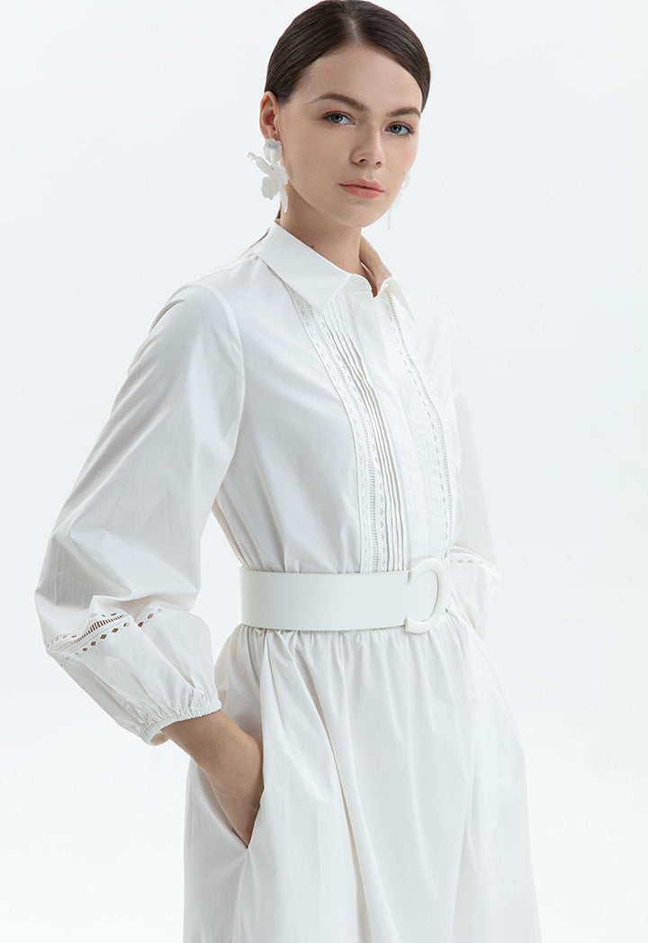 Choice Embroidered Schiffli Maxi Dress Off White