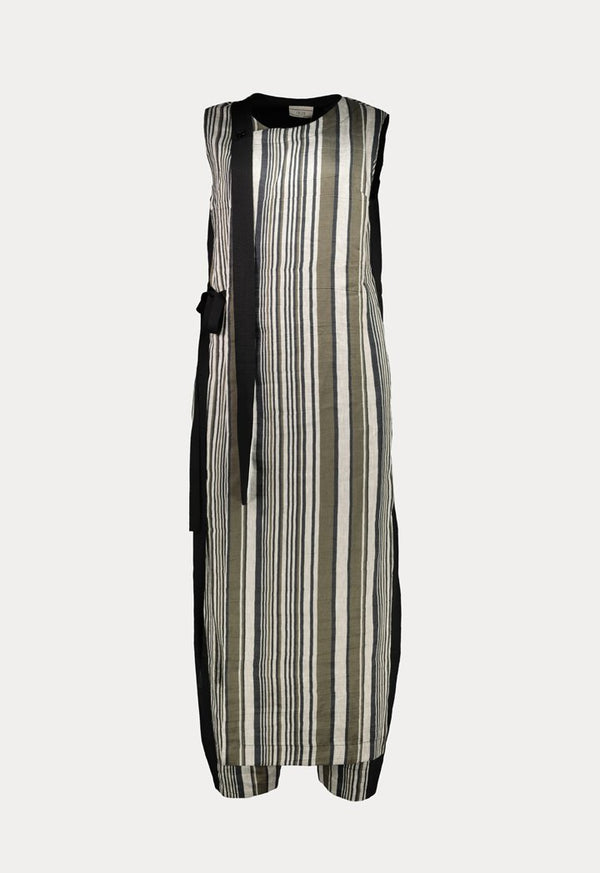 Choice Striped Wrap Overlay Jumpsuit Multicolor - Wardrobe Fashion