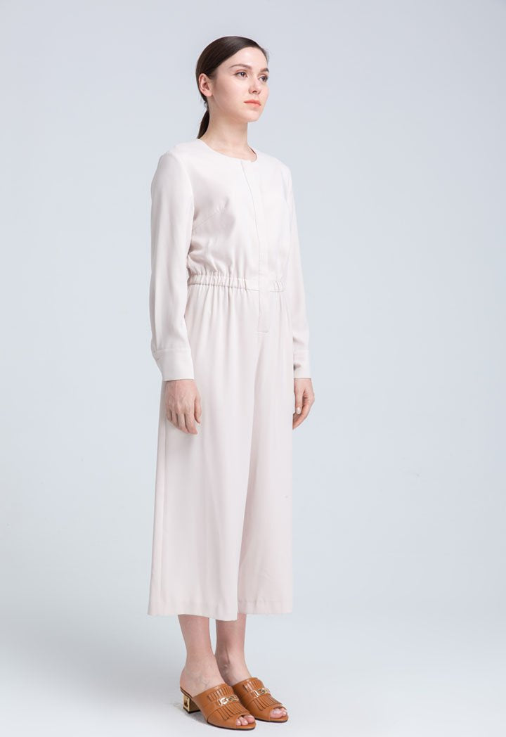 Choice Jumpsuit With Skirt Beige