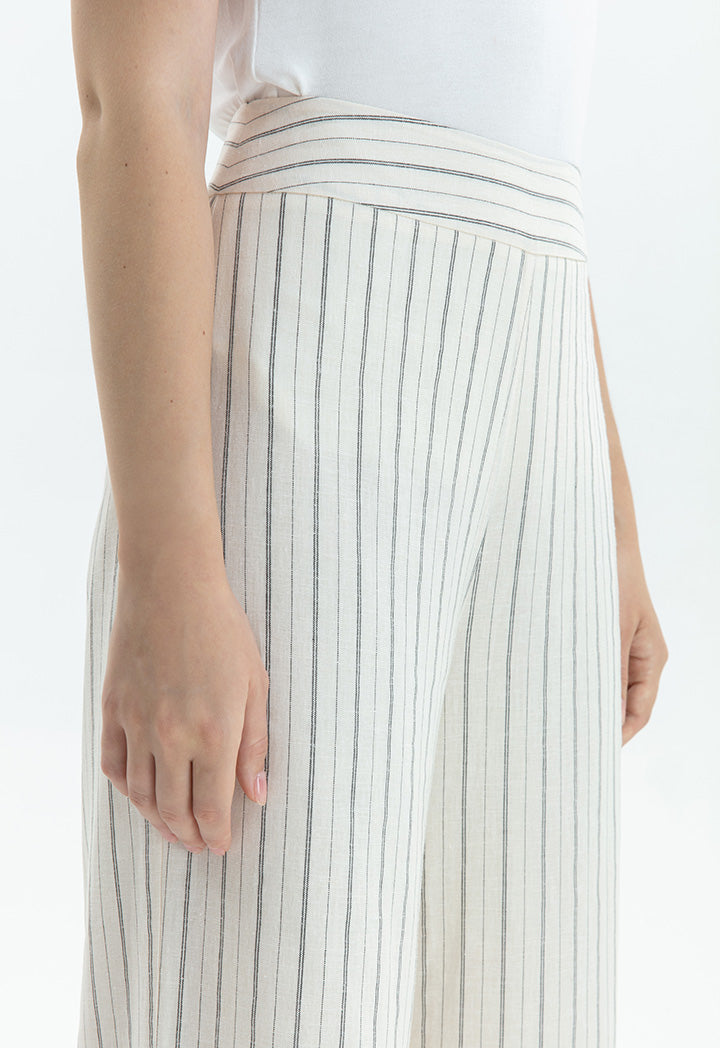 Choice Striped Pattern Trouser Creame / Black