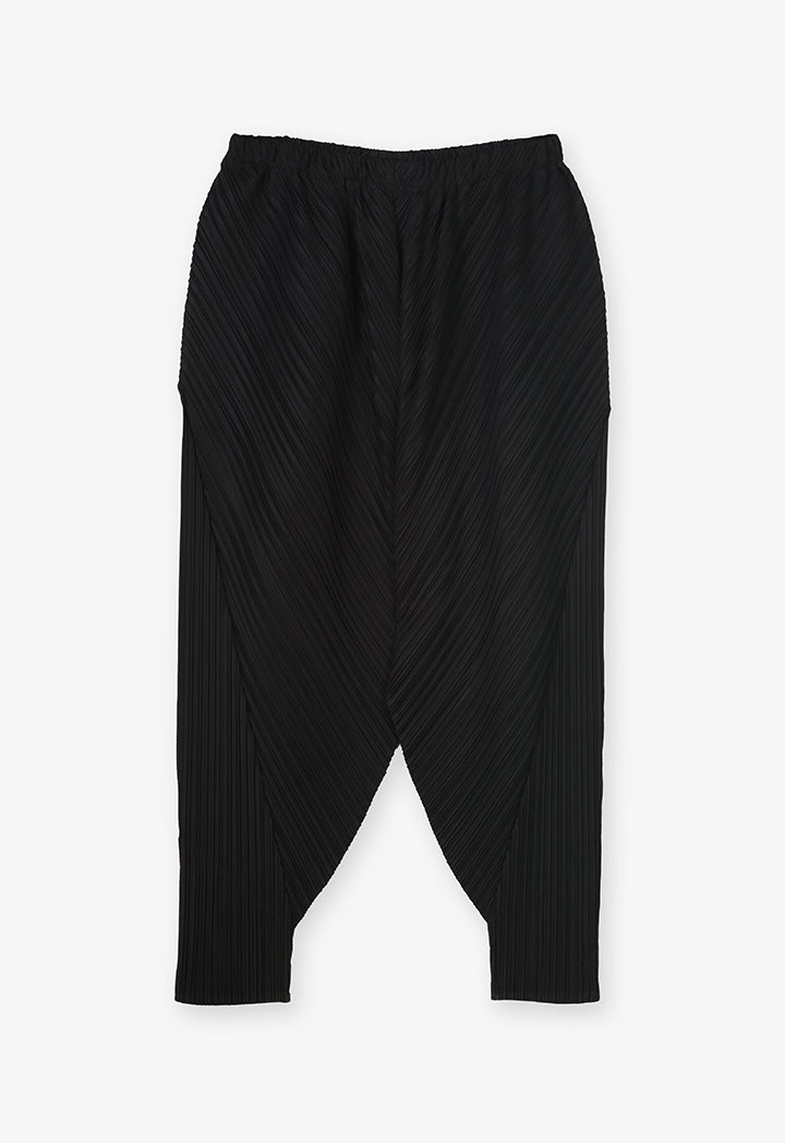 Choice Solid Pleated Trousers Black