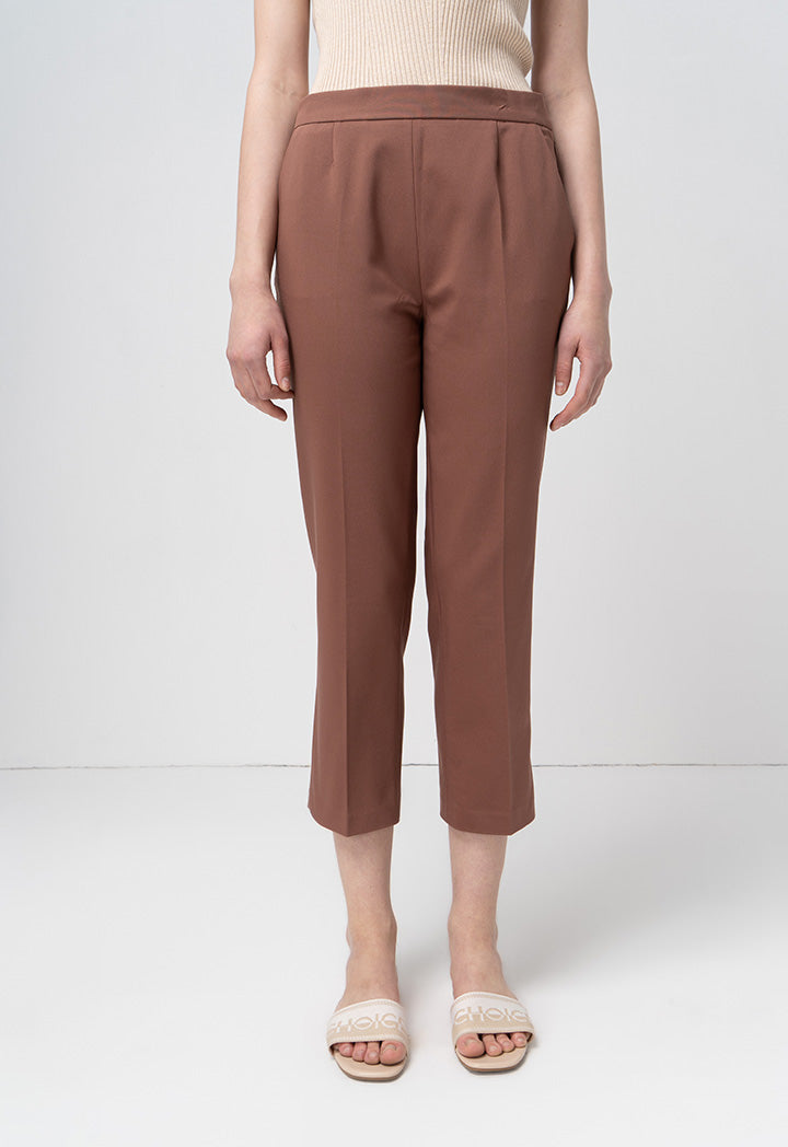 Choice Wide Leg High Waist Trouser Brown