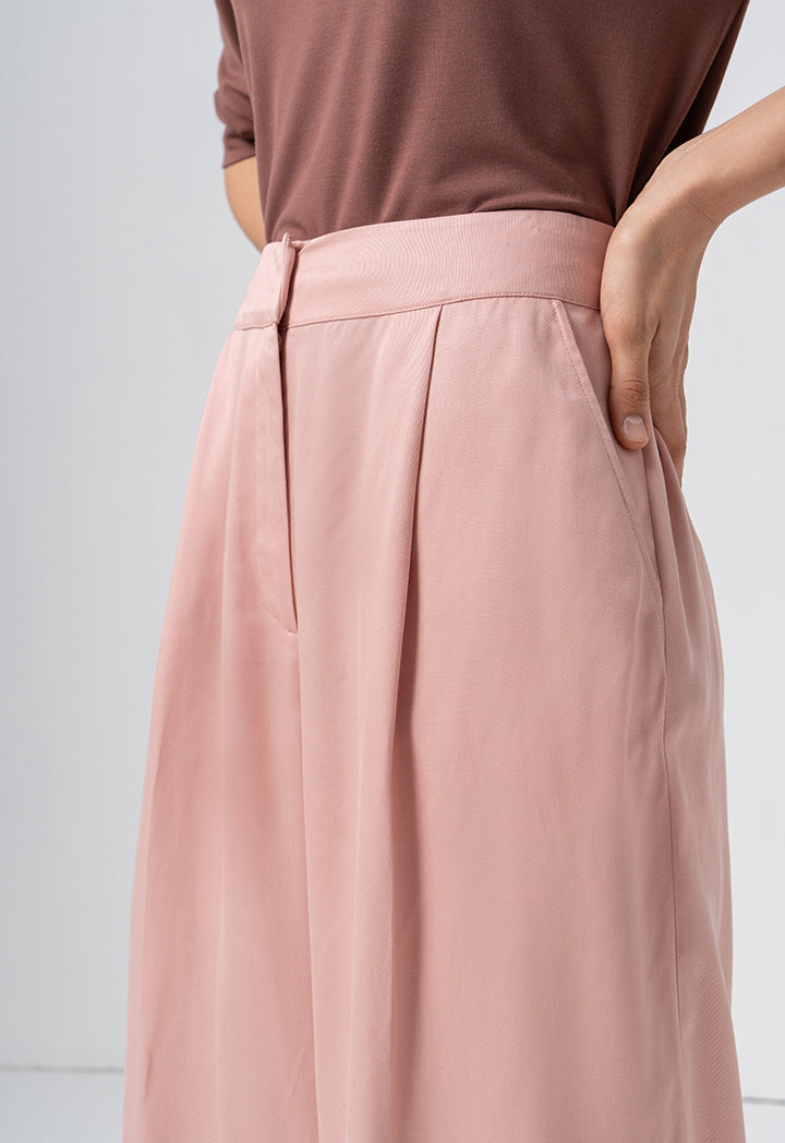 Choice Single Tone Straight Wide Legs Trouser Blush