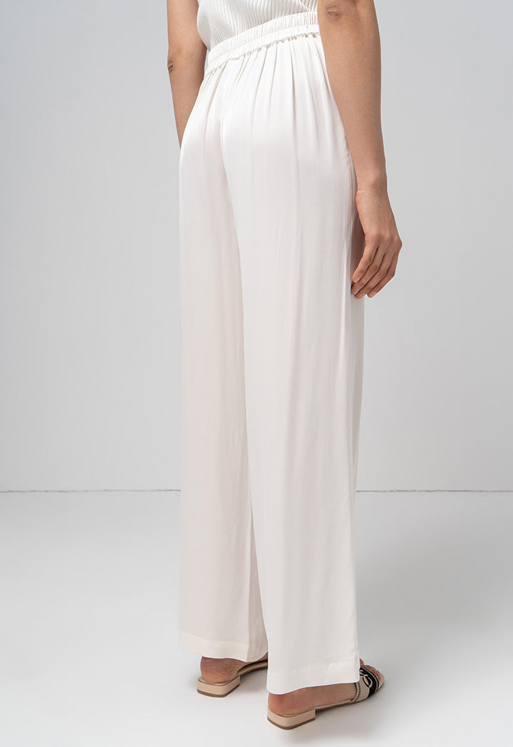 Choice Soft High-Waist Straight Wide Legs Trouser Cream