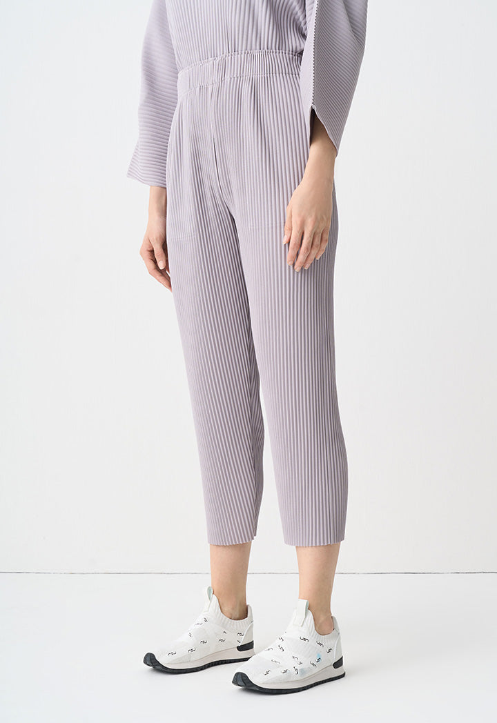 Choice Single Tone Pleated Trousers Grey