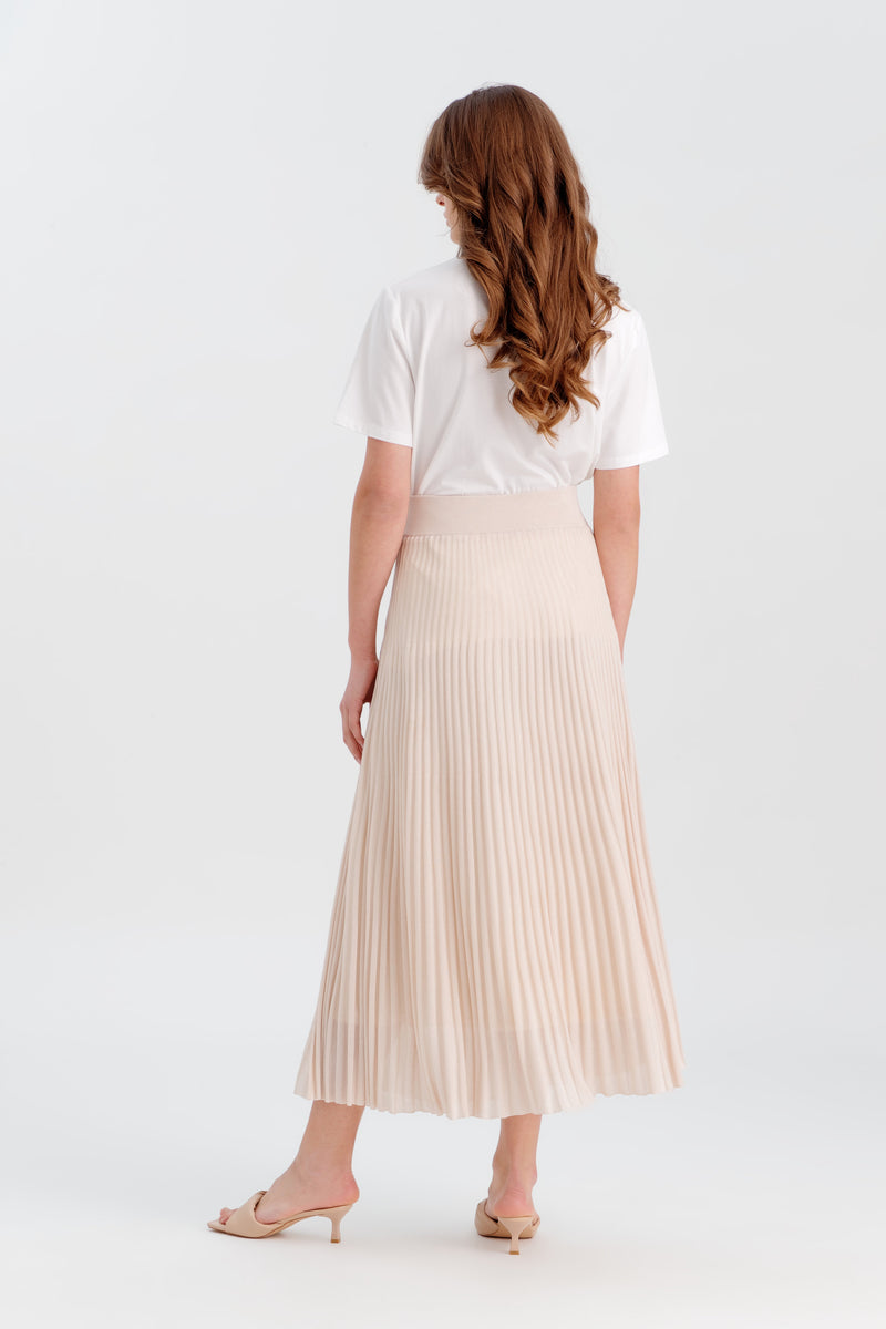Choice Soft Textured Skirt With Attached Lining Beige