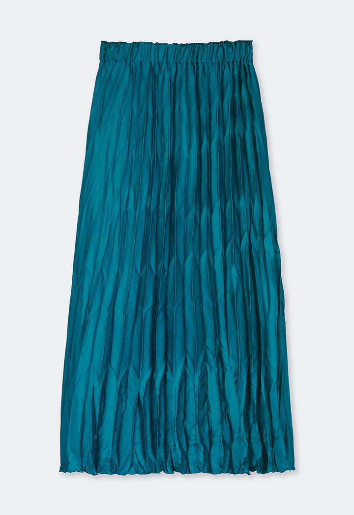 Choice Solid Pleated Skirt Teal