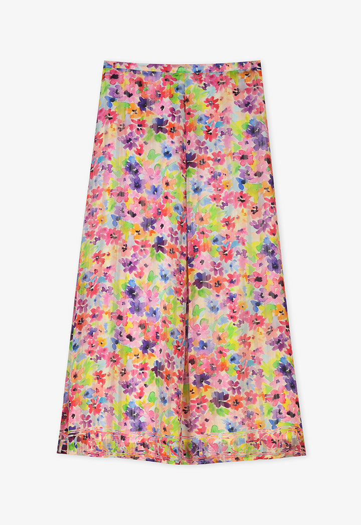 Choice Floral Print Vibrant Skirt Multi Color