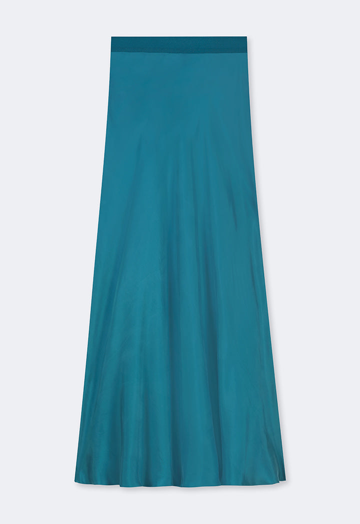 Choice Solid Flared Skirt Teal